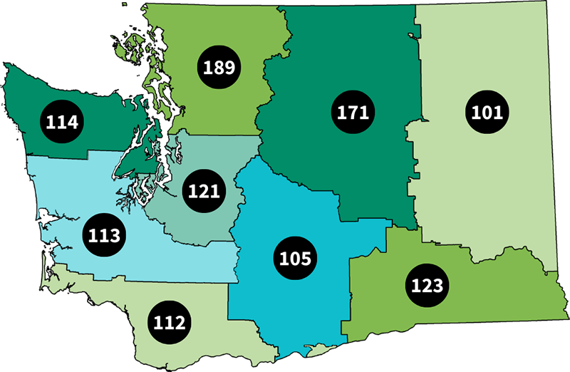 map-esds Washington Map of ESD Regions